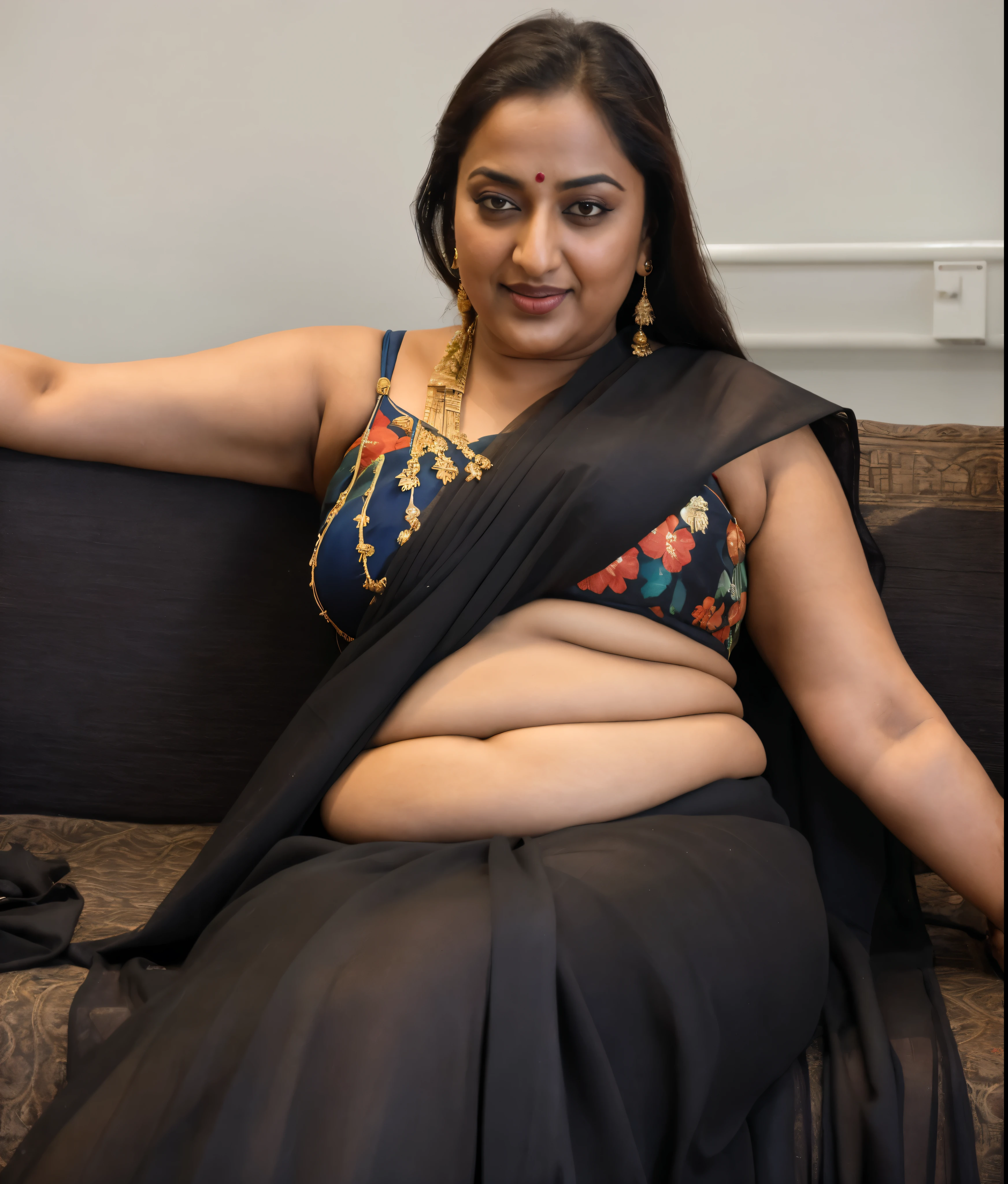 Foto RAW, photorealistic, photography, full body shot, 50 years old Woman, master shot, perfect eyes, goddess like beauty, pierced eyes, perfect thick chubby mallu Desi aunty bhabhi, Wearing a Stanapatta, a chest-band.Saree model, model Photography, Indian saree shoot, Indian traditional wear advertising photography, traditional wear brand shoot, face of Indian actress Sonakshi Sinha, masterpiece, realistic, realism, incredible details,  pleasure, photorealism, detailed skin, skin pores, high contrast, photorealistic Artstation 8k HD digital art trend of high definition and detailed realistic skin texture, ultra detail, realistic skin texture, armature, best quality, ultra high definition, (photorealistic:1.4),, high resolution, detail, raw photo, sweat, Re sharp, by Lee Jefferies Nikon D850 Film Stock Photo 4 Kodak Portra 400 Camera F1.6 Lens Rich Color Ultra Real Realistic Realistic Textures Dramatic Lighting Unreal Engine Trending at Art Station Cinestill 800,(pele altamente detalhada: 1.2), 8k UHD, DSLR, soft-lighting, alta qualidade, grain of film, Fujifilm XT3,she didn't like to wear blouse or bra, she is happy to wear only saree, she hates blouse or bra, detailed hairy armpits, hyper realistic skin, skin pores, sweat, veins, short hairs on armpit, stubble armpits, hyper realistic hairy armpits, 