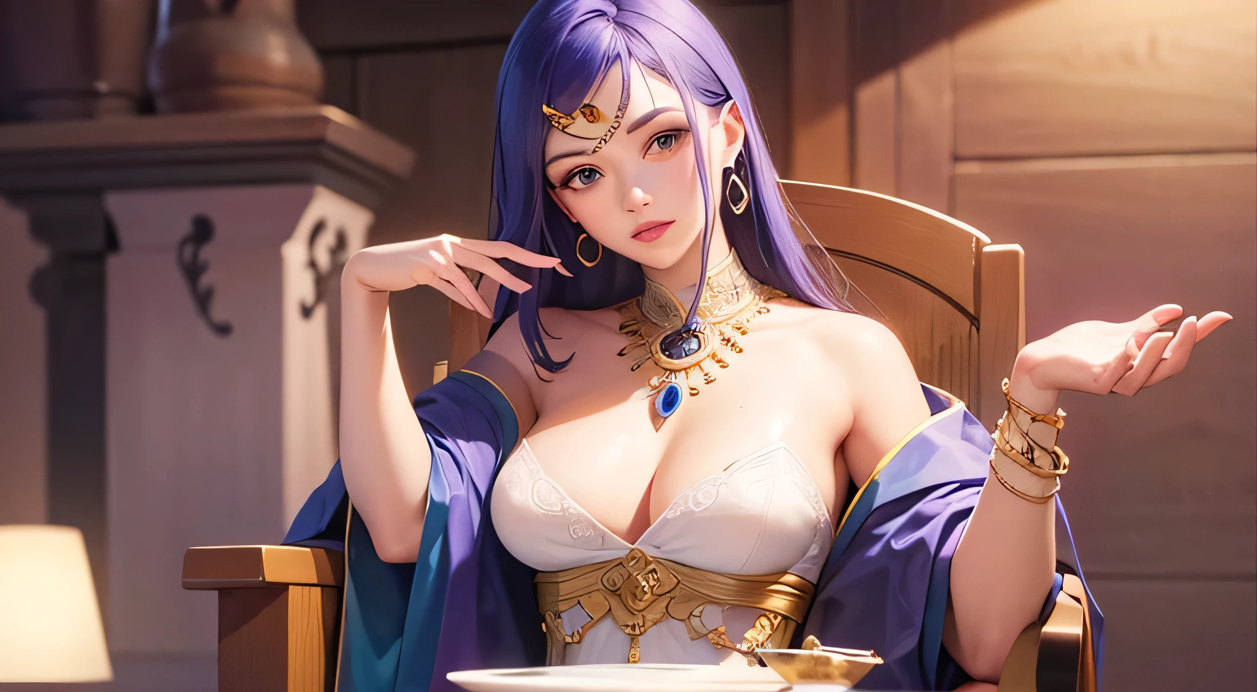 Please depict a dignified fortune teller.