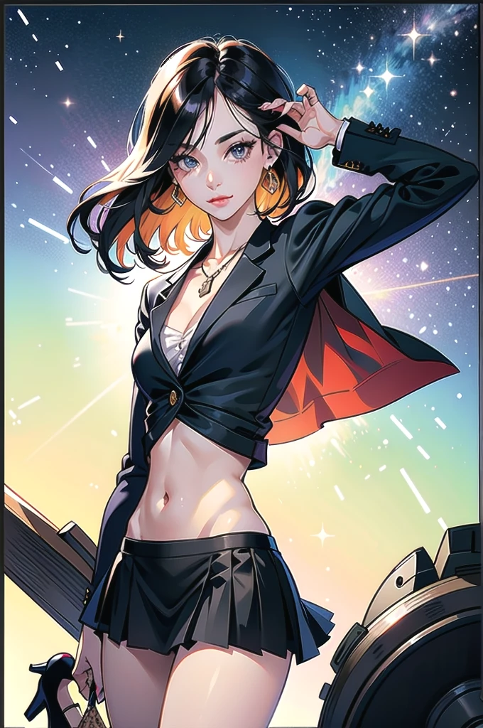(8K, HDR, highres), ((((hyperrealism, masterpiece, best quality, ultra highres)))), (pin light, cinematic light), (hyper detail, finely detailed),
1girl, __MY/background2__, magical realism, movie still, {cowboy shot|full body|upper body},
__hair-female__, large breasts:0.3, Natural breasts:0.3, (slim waist:1.1), (wide hip, large pelvis:1.3), (hip_up), (thick thighs and legs), oiledwet:1.4,
((detailed beautiful face)), (perfect eyes, detailed eyes), (detailed facial features), beautiful and clear eyes, detail eye pupil, lipgloss, (Eyelashes:1.4), detailed hair, (((hair over one eye))), glossy, perfect hands,
{turnred_face|sorrowful_face|charmed_face|seduced_face|drunk_face|ecstasy_face},
(blazer:1.1), (((black mini skirt, silk blouse))), (Korean:1.3, japanese:1.1), tight, (((pubic hair:1.5, high heels))),
__200WildcardsNSFWAnd_sdWildcards/earrings__, {necklace|amulet}, shoulder bag,
pureerosface_v1:0.15,