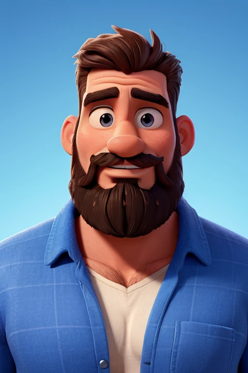 beared man. brawny. blue skinned. bonitas.