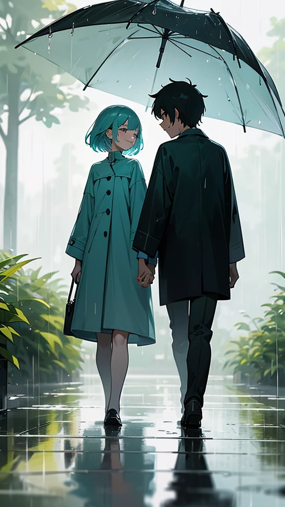 Here is a suggested prompt for a digital artwork titled "Friendship in the Rain":
---
**Prompt: Friendship in the Rain**
Create a vibrant and welcoming scene of two friends walking hand in hand in a gentle rain. They are protected by a large colorful umbrella, that contrasts with the gray of the rainy sky. Raindrops fall all around, creating small splashes in puddles of water. One of the friends is laughing while the other looks at her with a loving smile. Ao fundo, there is a park with lush green trees that look even more alive in the rain. The lighting is soft, highlighting the joy and complicity between the two.
--- I hope this inspires your art!