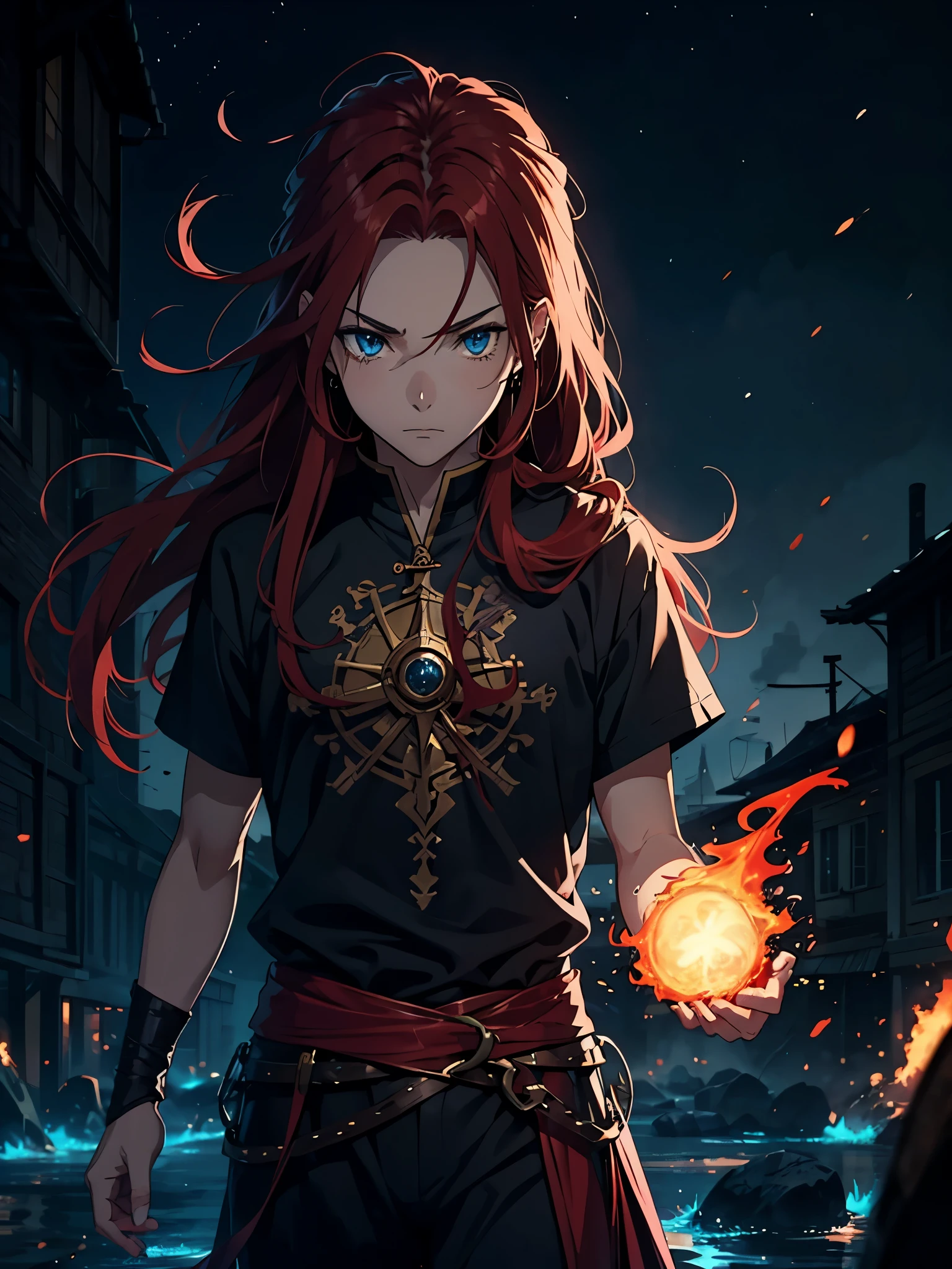 More anime. 2d. Glow. Red hair. More anime. male. Long hair. long red hair. boy, vikings. red hair. blue eyes. 火.