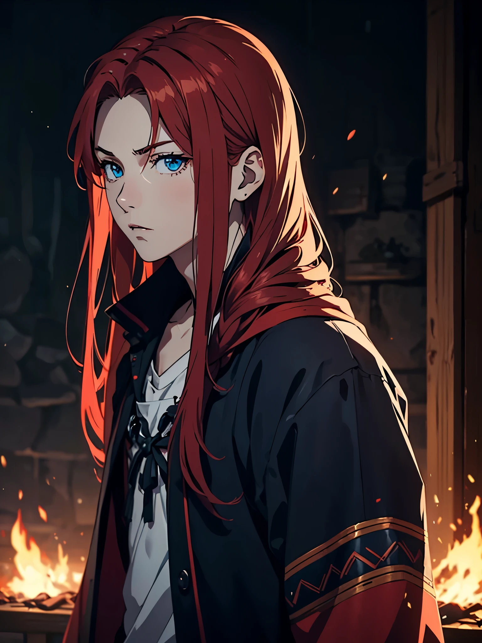 More anime. 2d. Glow. Red hair. More anime. male. Long hair. long red hair. boy, vikings. red hair. blue eyes. 火.