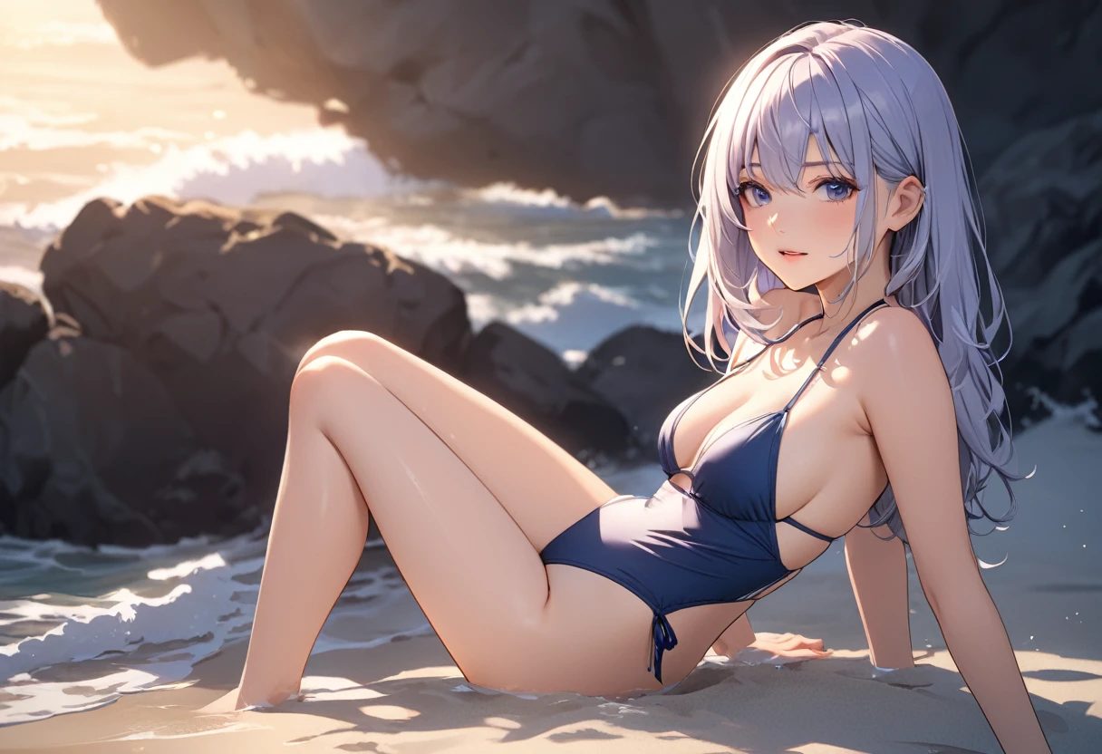 high quality，4k，1 female, 20-year-old,  swimsuit,