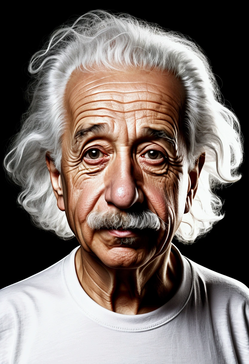 Einstein Caricature T-Shirt Design, White background