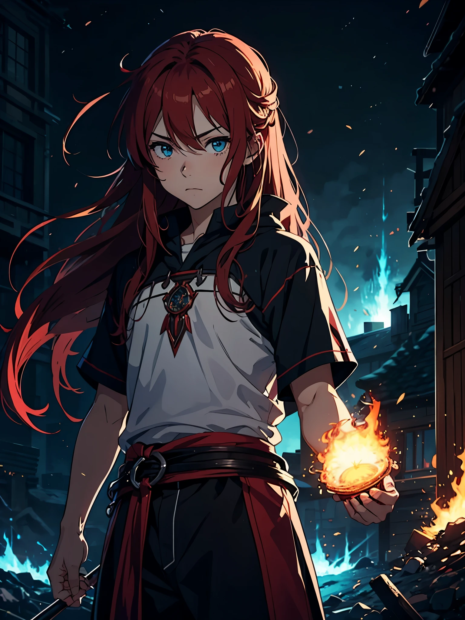 More anime. 2d. Glow. Red hair. More anime. male. Long hair. long red hair. boy, vikings. red hair. blue eyes. 火.