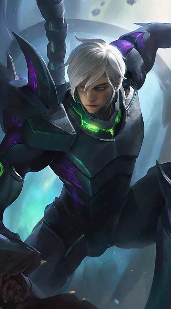 ((Masterpiece))، ((Best quality))، ((HD 4k)) ((Realism 1.2)) Male, white hair, short hair, intricate details, soft side hair, diamonds, contrasting eyes