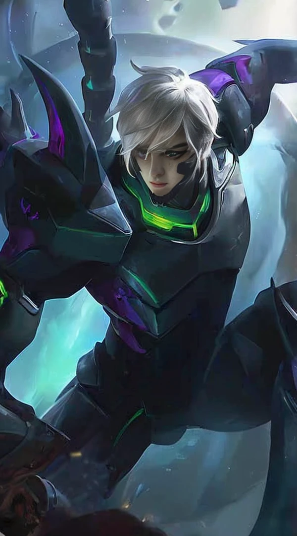 ((Masterpiece))، ((Best quality))، ((HD 4k)) ((Realism 1.2)) Male, white hair, short hair, intricate details, soft side hair, diamonds, contrasting eyes