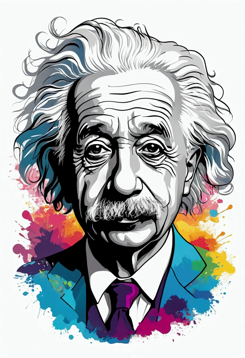 Einstein Karikatur T-Shirt-Design, Happy Birthday