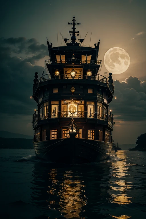 haunted and giant scary gold boat