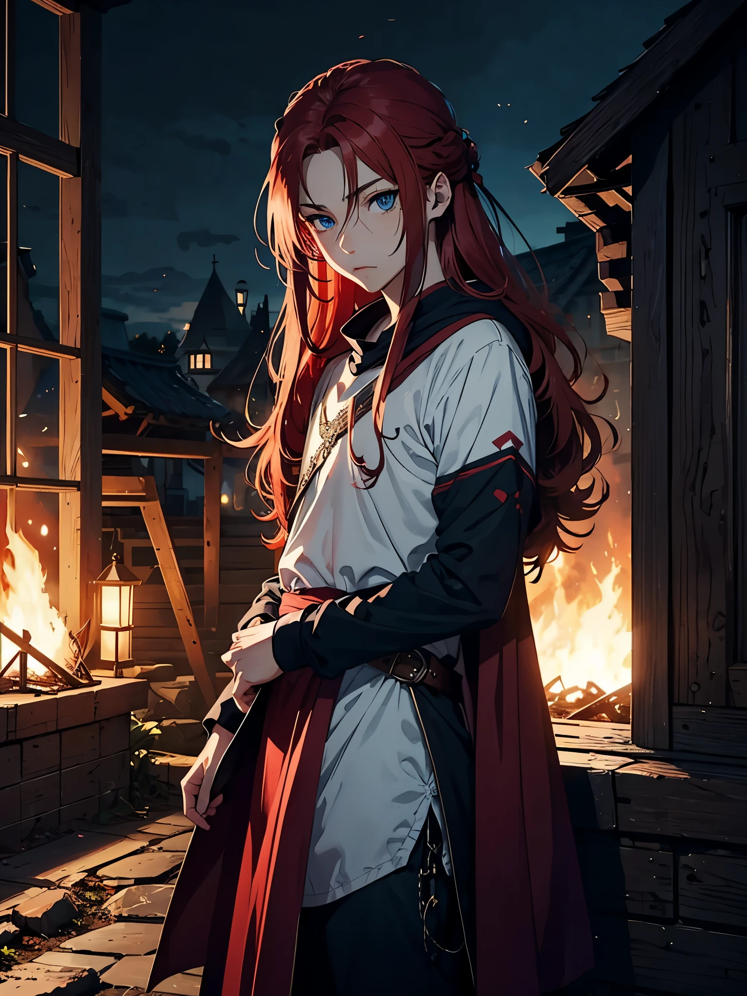 More anime. 2d. Glow. Red hair. More anime. male. Long hair. long red hair. boy, vikings. red hair. blue eyes. 火.