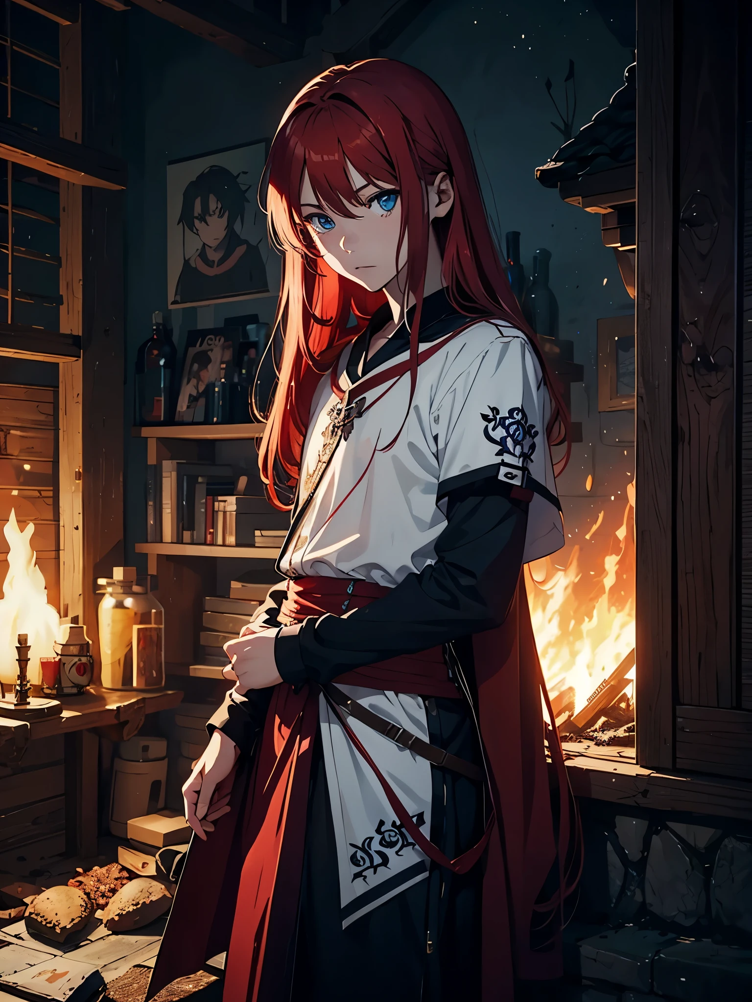More anime. 2d. Glow. Red hair. More anime. male. Long hair. long red hair. boy, vikings. red hair. blue eyes. 火. 
