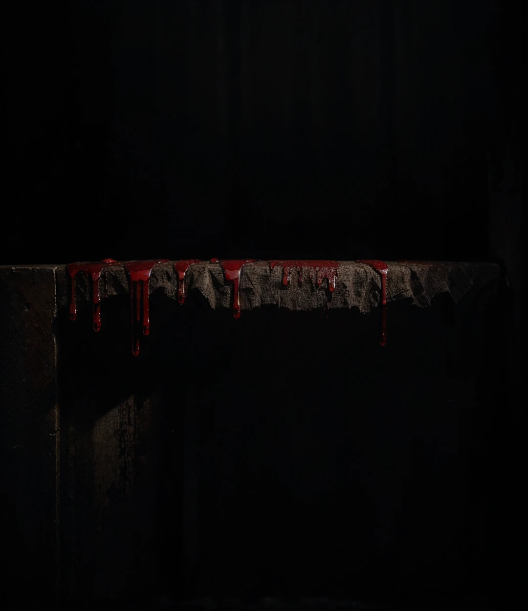 a dripping blood text, blood dripping effect, dark gothic horror, red bloody text, horror typography, dark ominous atmosphere, grungy graffiti, dark moody lighting, cinematic lighting, dramatic lighting, chiaroscuro lighting, dramatic shadows, dramatic contrast, highly detailed, photorealistic, 8k, high resolution, masterpiece, intricate details, realistic blood textures, realistic blood splatters, hyper detailed blood drips, viscous blood, fresh wet blood, glossy blood, (best quality,4k,8k,highres,masterpiece:1.2),ultra-detailed,(realistic,photorealistic,photo-realistic:1.37)