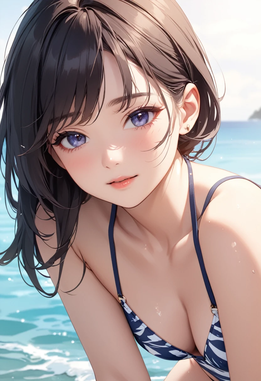 high quality,4k,1 female, 20-year-old, swimsuit,