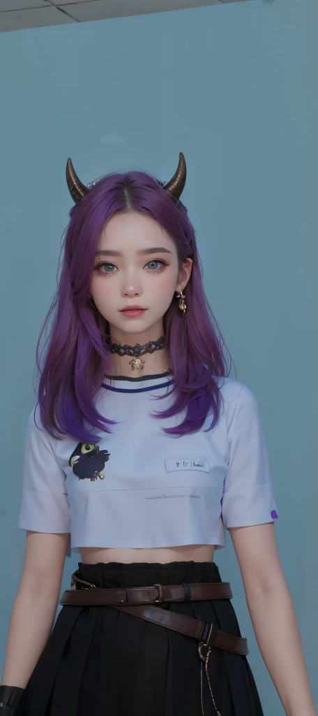 Very detailed faces, realistic beautiful girl with horn 