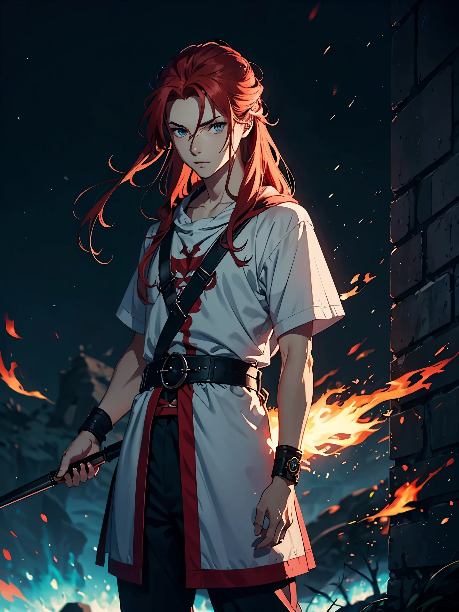 More anime. 2d. Glow. Red hair. More anime. male. Long hair. long red hair. boy, vikings. red hair. blue eyes. 火.