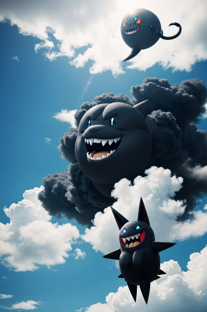 A black cloud with a malicious ghost pokemon-type laugh