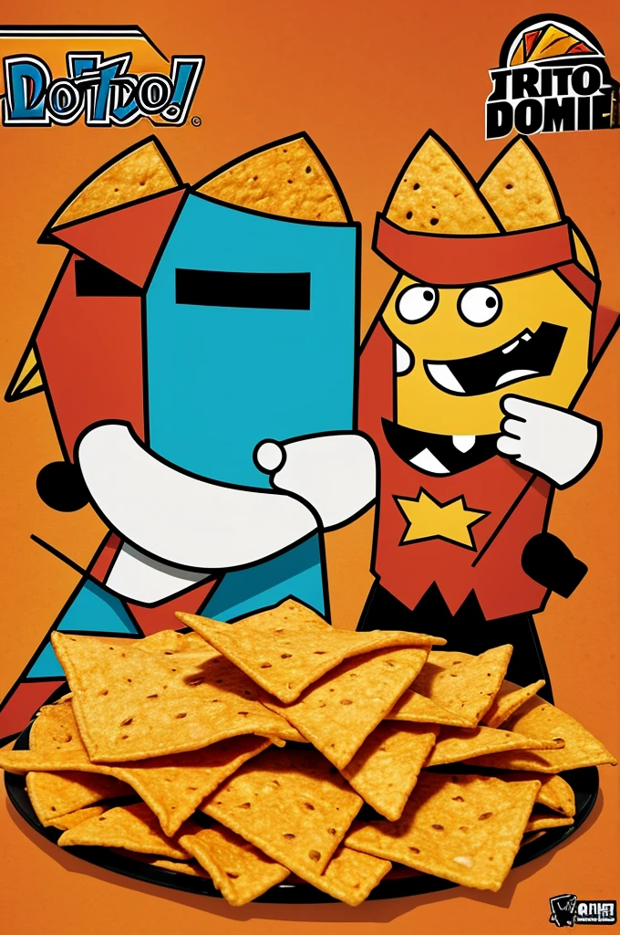 Create a comic about some Doritos characters