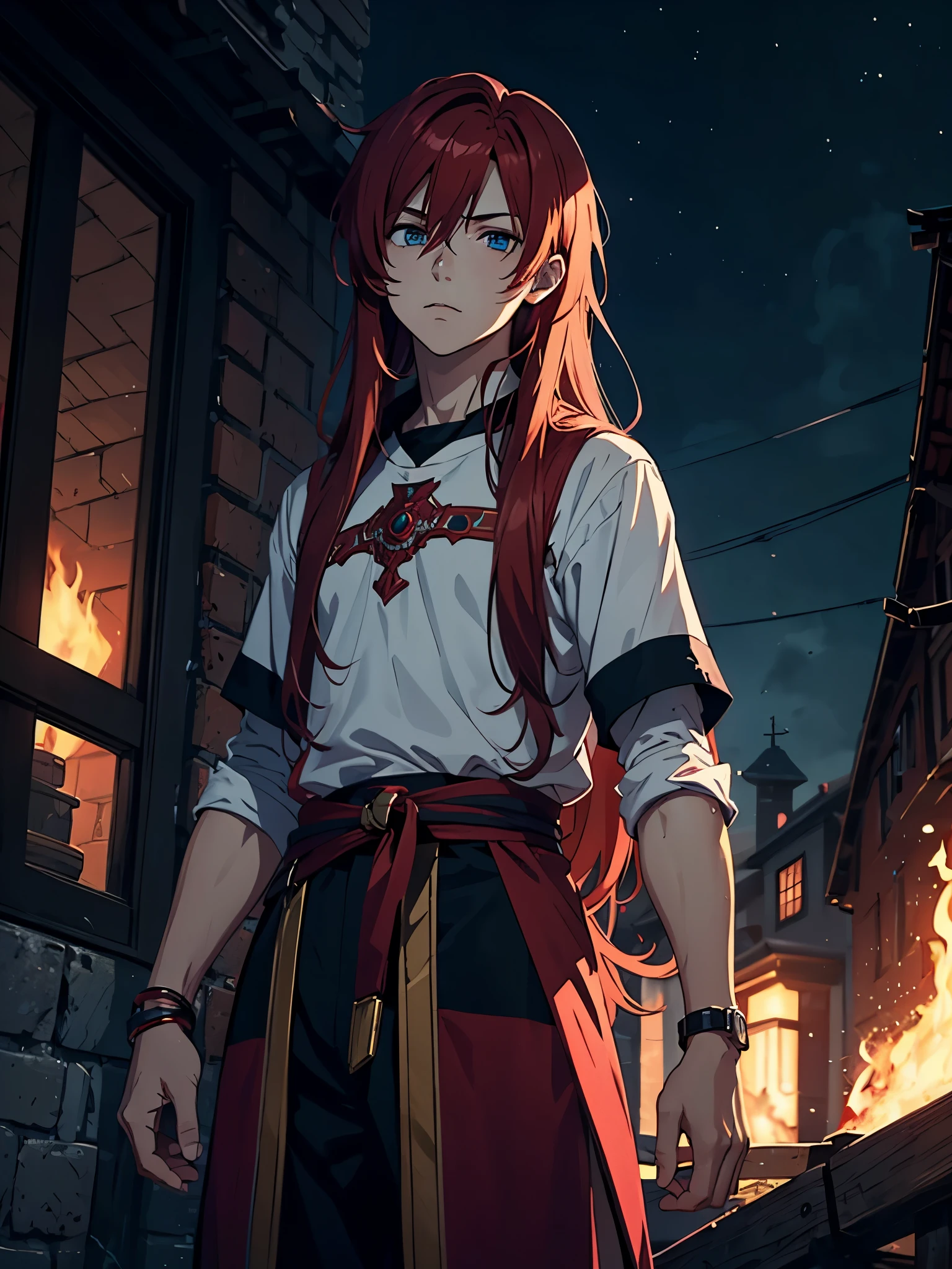 Mehr anime. Mehr 2D. Clean. More anime. 2d. Glow. Red hair. More anime. male. Long hair. long red hair. boy, vikings. red hair. blue eyes. 火.