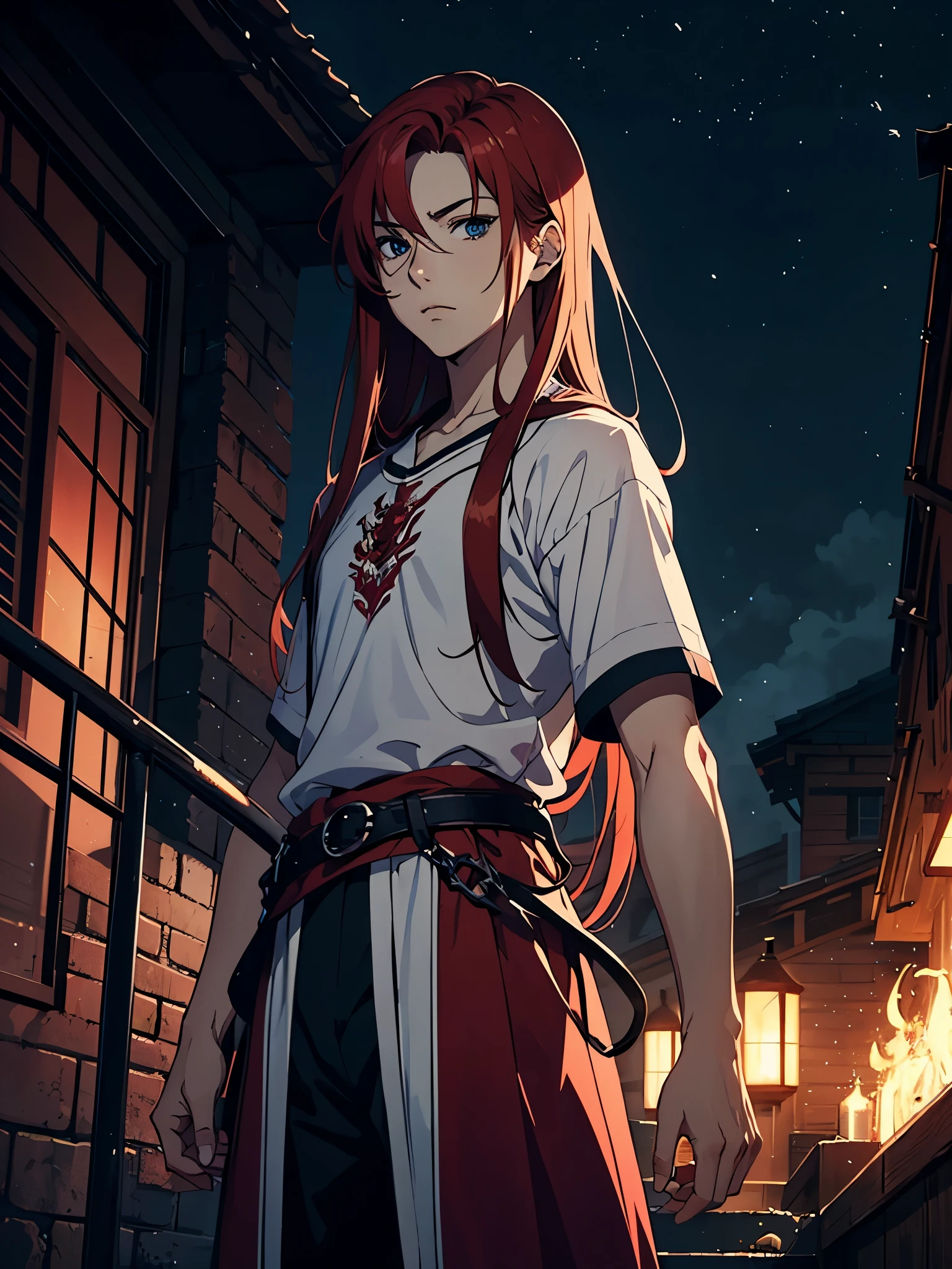 Mehr anime. Mehr 2D. Clean. More anime. 2d. Glow. Red hair. More anime. male. Long hair. long red hair. boy, vikings. red hair. blue eyes. 火.