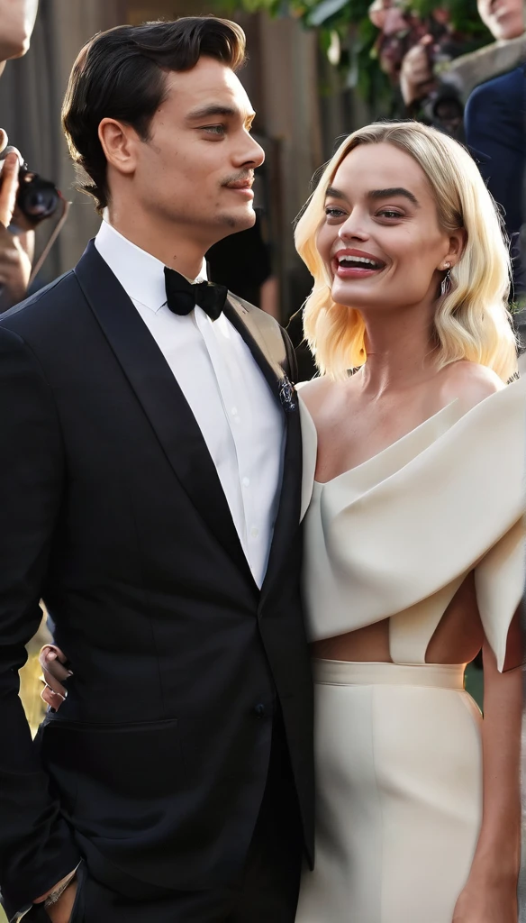 Modelo Francisco Lachwolski e Margot Robbie como casal 