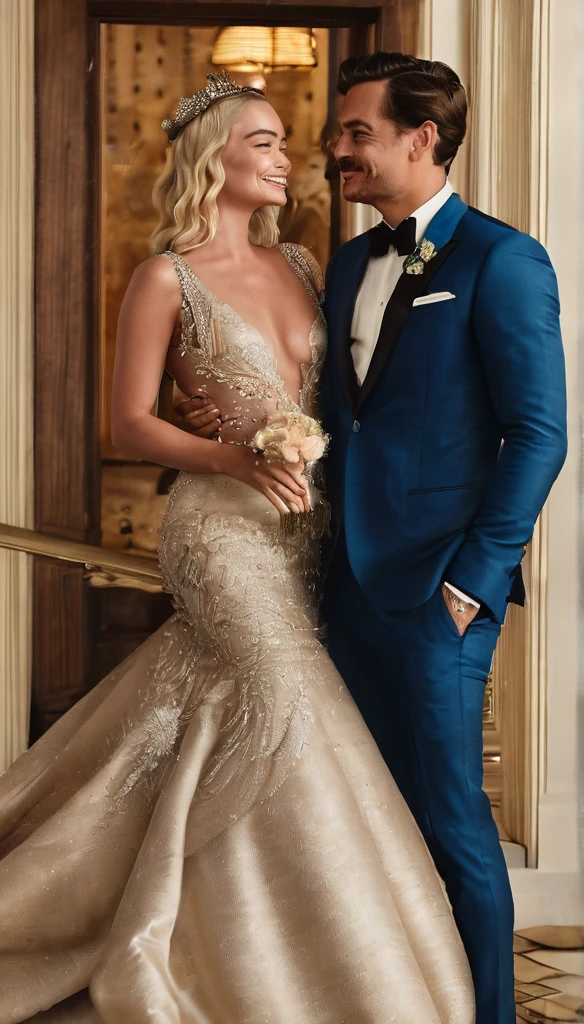 Modelo Francisco Lachwolski e Margot Robbie como casal 