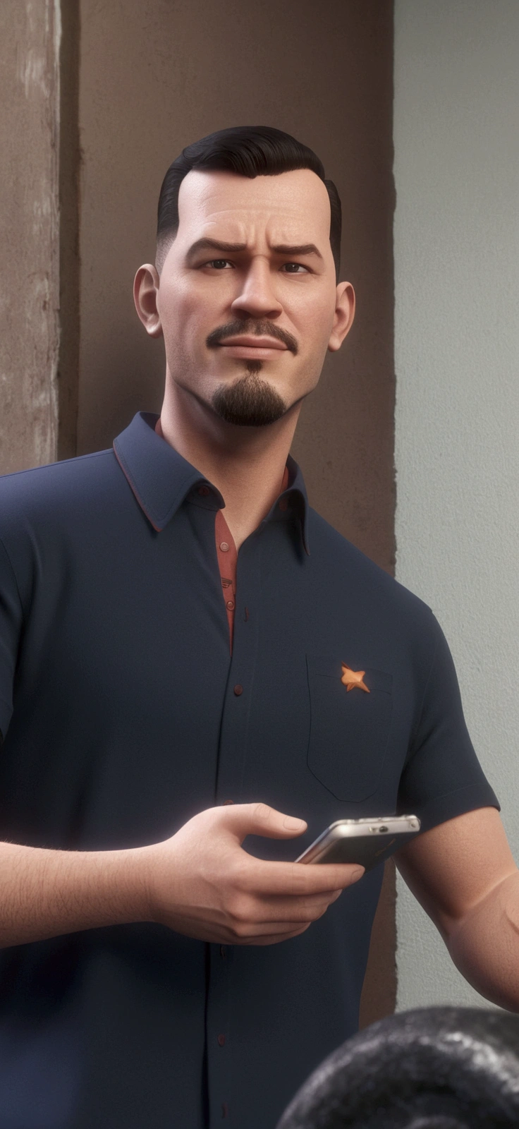 Cartoon character of a man in a blue shirt, animation character, stylized character, animation style rendering, 3d stylized, Arnold Maya rendering, Stylized 3D rendering, toon render screenshot, 3d character, 3d character, Stylized 3D rendering, 3D character rendering, cartoon character, Personagem de close up, character posing, (Pixar-style) (master part:1.2) (bokeh) (best qualityer) (skin detailed) (detailed texture) (8k) (Argilla) (cinematic lighting) (sharp focus