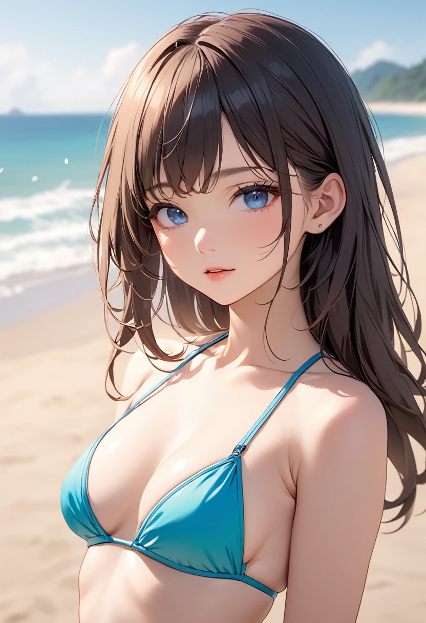 high quality,4k,1 female, 20-year-old, swimsuit,