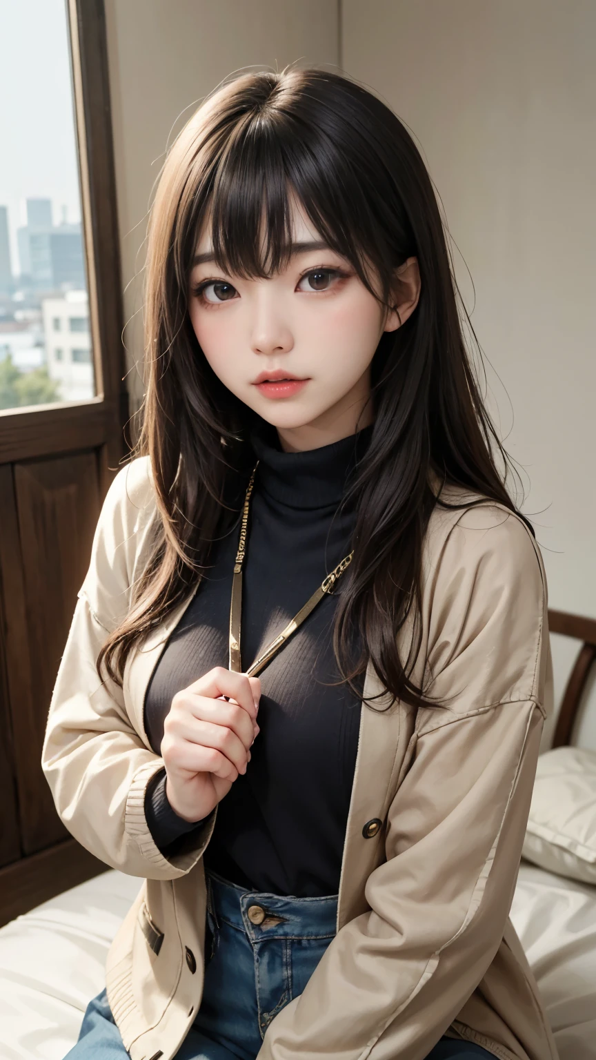 (最高qualityのディテール)、Realistic、8K Ultra HD、High resolution、(One Girl:1.2)、The 超detailedな、高qualityのテクスチャ、Intricate details、detailed、非常にdetailedなCG、高qualityの影、detailed 美しく繊細な顔、detailed 美しく繊細な目、Written boundary depth、Ray Tracing、20th Generation、Cute K-Pop Girls、(The Face of Ulzan in Korea)、Thin face、(Urzan-6500-v1.1:0.6)、PurerosFace_v1、Glowing Eyes、Perfect body、 Viewer Display、(最高qualityのディテール:1.2)、Realistic、8K Ultra HD、High resolution、(One Girl:1.2)、The 超detailedな、高qualityのテクスチャ、Intricate details、detailed、非常にdetailedなCG、高qualityの影、detailed 美しく繊細な顔、detailed 美しく繊細な目、Written boundary depth、Ray Tracing、20th Generation、Cute K-Pop Girls、(The Face of Ulzan in Korea)、Thin face、(Urzan-6500-v1.1:0.6)、cheek、Glossy Lips、、High resolution, Best image quality, 最高quality, Realistic, 超detailedな, Photo realistic, 4K 8K Ultra HD Full Color RAW Photos, Fujifilm(Medium format), Hasselblad, Carl Zeiss, Incredible dynamic range photography(utility_art:Smooth-768:1.1),High resolution, High pixel count, 明確なdetailed, Clear images, Natural color reproduction, Noise Reduction, High fidelity, quality, Software Improvements, Upscaling, Optimized Algorithms, Professional-level retouching,
1. Oversized coat:
The coat is、Choose an oversized design that covers from shoulders to knees.。Color is classic navy or black、or warm khaki or beige, hang on.、Choose colors that match the season。
2. Knitted sweater or turtleneck:
To protect yourself from the cold、Knitted sweater or turtleneckを選択してください。Match the texture and color of the knit to the coat.。
3. Wide leg pants:
For pants, Choose a wide-leg design、Combines ease of movement and style。Denim in dark tones or black trousers will look good.。
4. Knee-high boots:
What is included in an oversized coat、足首からふくらはぎまでカバーするKnee-high bootsとの組み合わせ。Boots are black or dark brown and chic.、Gives a stylish impression。
5. accessories:
シンプルなゴールドまたはシルバーのaccessoriesを選択してください、Add elegance to your outfit。for example、Long necklaces and large earrings are recommended.。
6. Handbags:
Handbags、Choose a color that matches the tone of your outfit.。Shoulder bags and tote bags are convenient and stylish。
7. Compensateと髪型:
Compensate, Choose natural colors that flatter your skin。Wavy Hair、By creating loose curls、Appeal to softness。