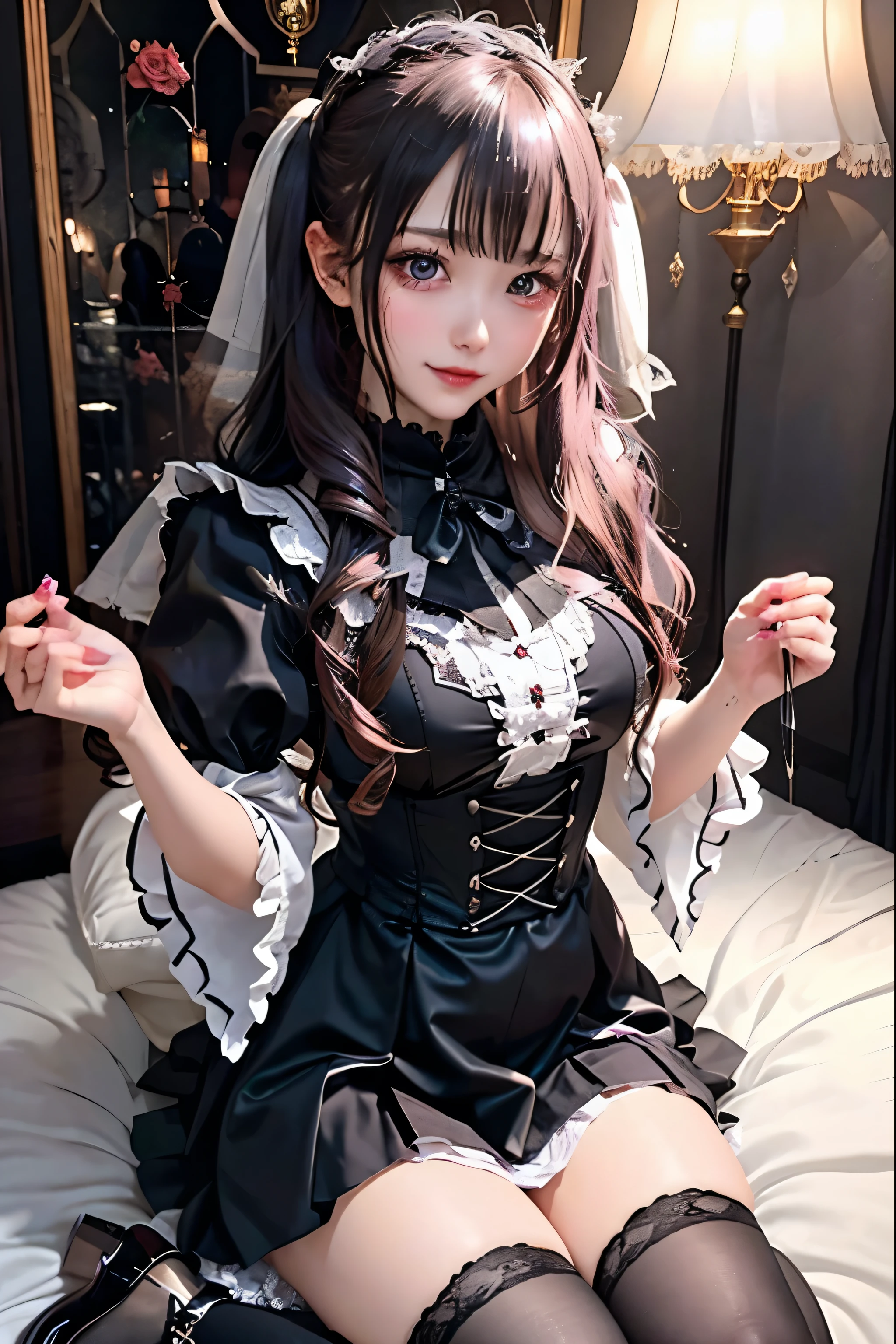 Hard Dark Gothic Makeup、Black dark eyeshadow、sad、Good skin radiance、Dark Gothicメイク、Dark smile、palace、The beauty of fragrance、24-years-old、Expression of intense sexual pleasure、Embarrassed look、Dark Gothic、Highest quality、Expression of sexual pleasure without pain、Drunk face、Purple maid outfit、Mysterious、noble、sexly、Loving smile、Twin tail hair、Right blue eye、Left eye is red、Super tempting pose、Platform Heel Shoes、Heavy makeup、Gothic Lolita clothes、Silver Hair、Long Hair Straight Hair、Cute Gothic Lolita Dress、Beautiful Face、elegant features、Attractive face、Stained glass background、Chest glistening with sweat、The room is dark、goth long dress、Bell Sleeves、Wizard Sleeve、Decadent look、Sexually excited expression、Glossy thighs wet with water、Thighs that are wet and shiny with oil、Background of a room full of roses、sad expression、Rose Maiden、The embroidery is pink、The dress has pink embroidery.、Thigh-high socks、Knee-high socks、Gentle expression、Dark black eyeshadow、Stained glass and rose background、thighs are a little thin、Female Duo、Female couple、dark church background、Stained glass、Black metal world、Dark Castle、Dark Room、Slender body、gothic long dress、Victorian dress、Small breasts、Hold the wine in your right hand、Hold the lantern in your left hand、pantyhose、The bed is covered with roses、Her thighs are shining with sweat、My body is wet and shiny、Lots of glitter on the thighs、sweating、My thighs are sticky from sweating、Sweat glistening on my thighs、The whole body is sweaty and shiny、I sweated a lot.、My thighs are sweaty、Wet thighy thighs are shining with sweat、A lot of sweat glistening all over the body、Slender body、Put your head on the pillow、Sleeping on a bed、Beautiful legs、Stretching legs、Lie down in bed、Lie on your back in bed、Thin legs、