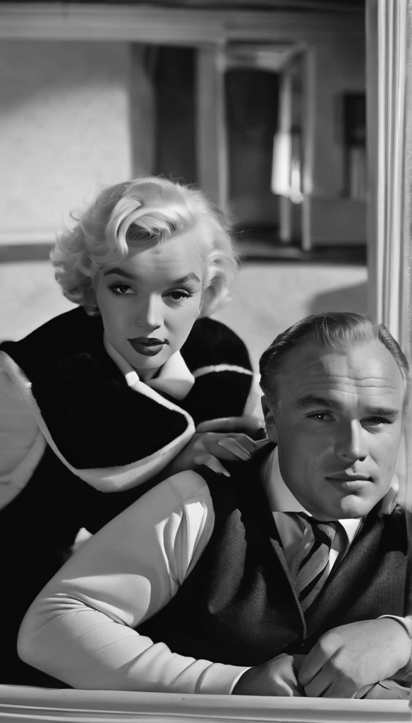 Actress Marilyn Monroe and Actor Marlon Brando as a couple 