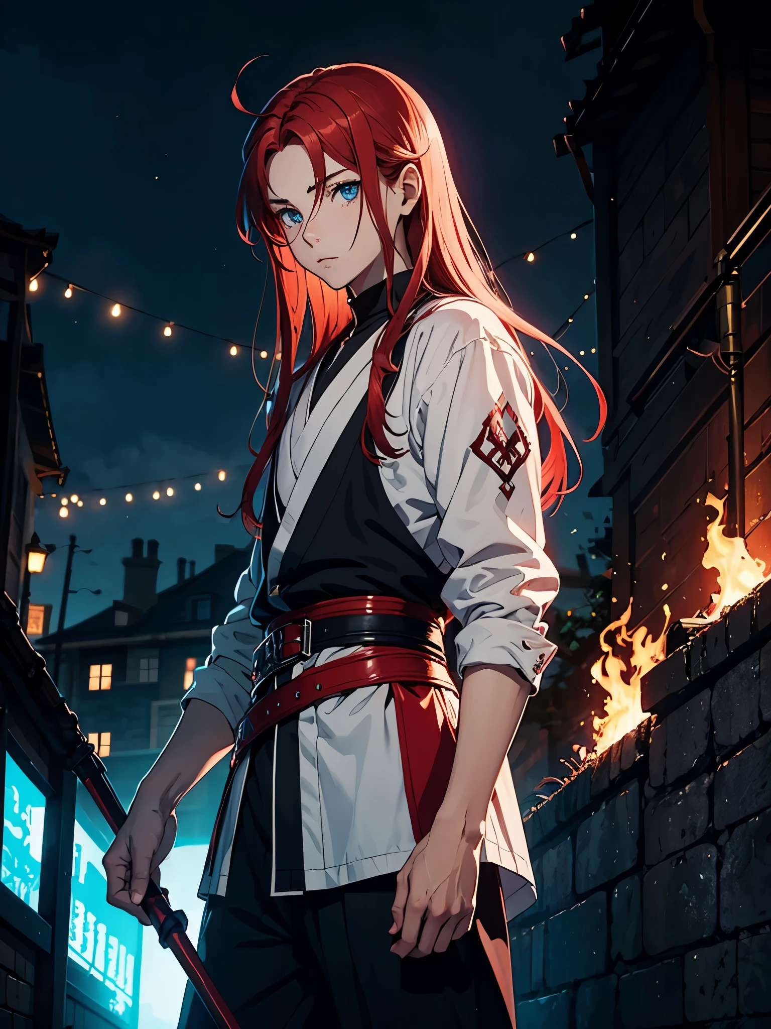 More anime. 2d. Glow. Red hair. More anime. male. Long hair. long red hair. boy, vikings. red hair. blue eyes. 火.
