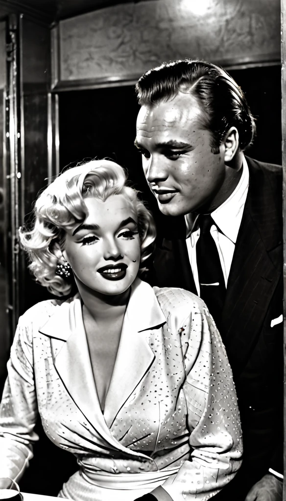 Actress Marilyn Monroe and Actor Marlon Brando as a couple 