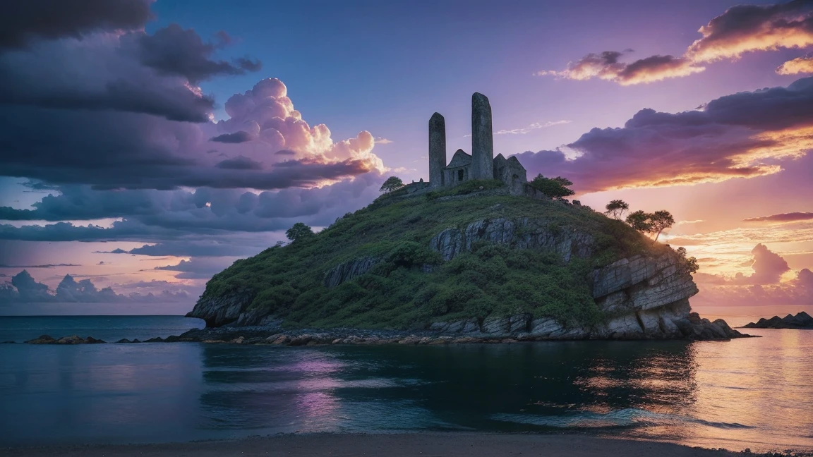 Mysterious Island, Ancient steles, island, Remote Islands