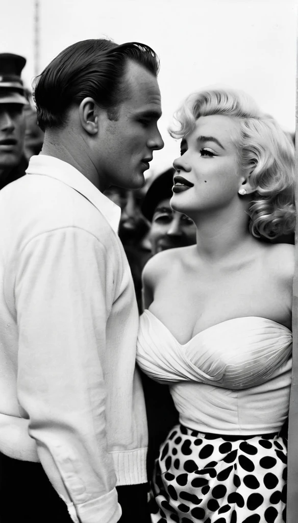 Actress Marilyn Monroe and Actor Marlon Brando as a couple