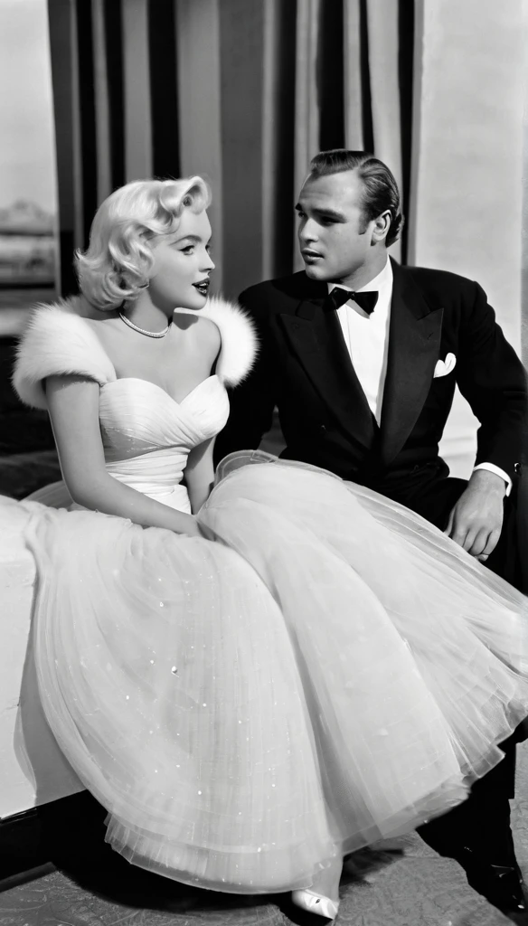Actress Marilyn Monroe and Actor Marlon Brando as a couple