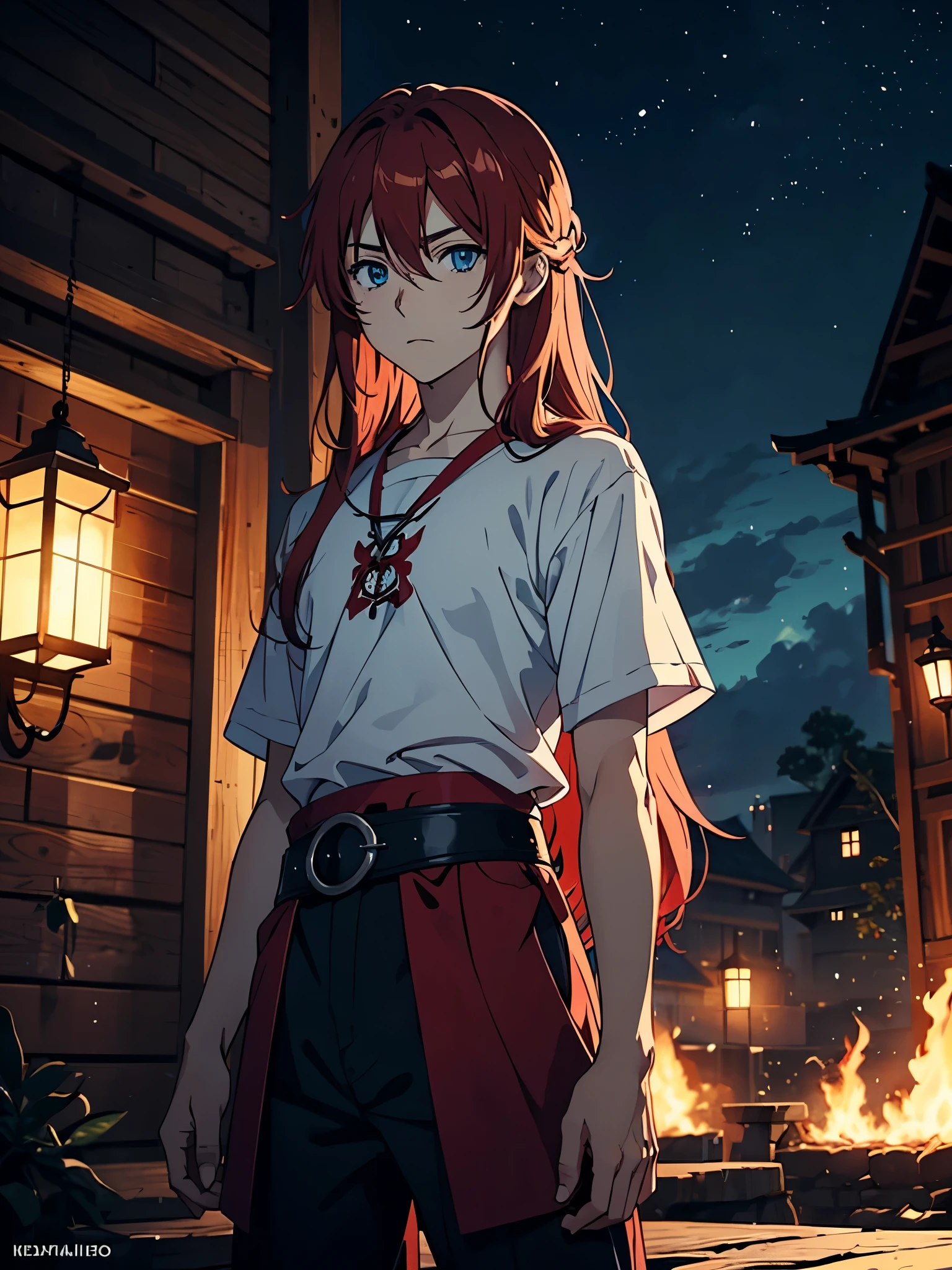 Mehr anime. Mehr 2D. Clean. More anime. 2d. Glow. Red hair. More anime. male. Long hair. long red hair. boy, vikings. red hair. blue eyes. 火.