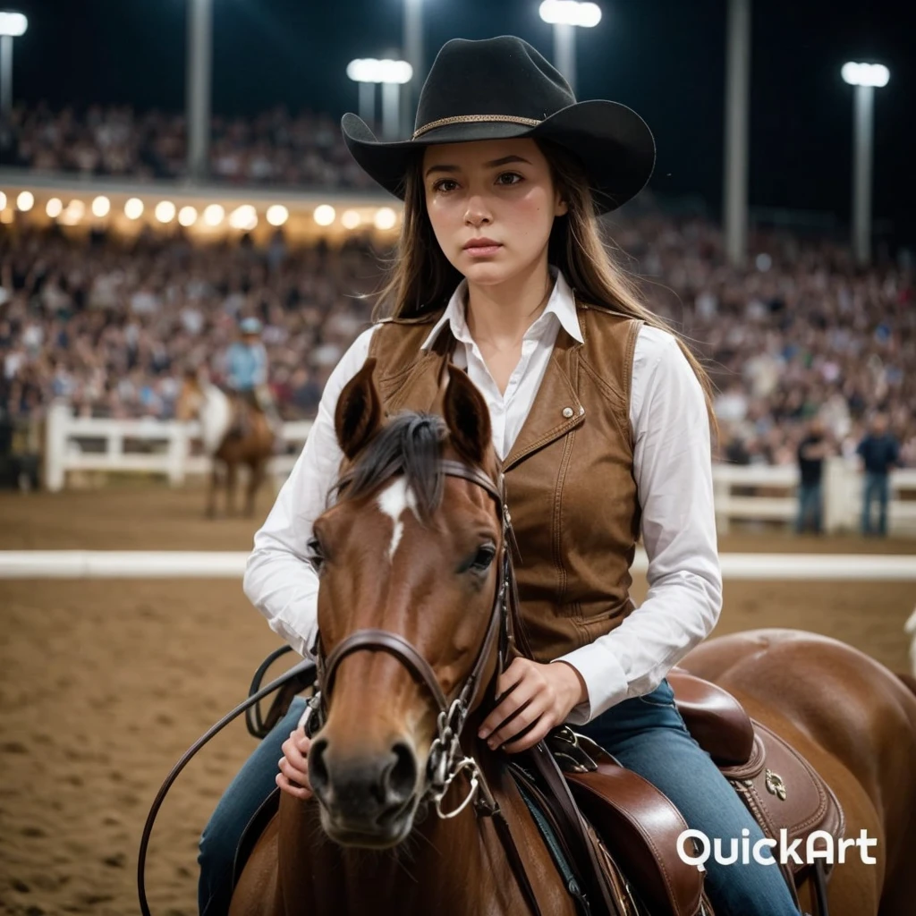 Keep the girl, nothing in it.
Just fix the mare, she looks strange and has a small head.
