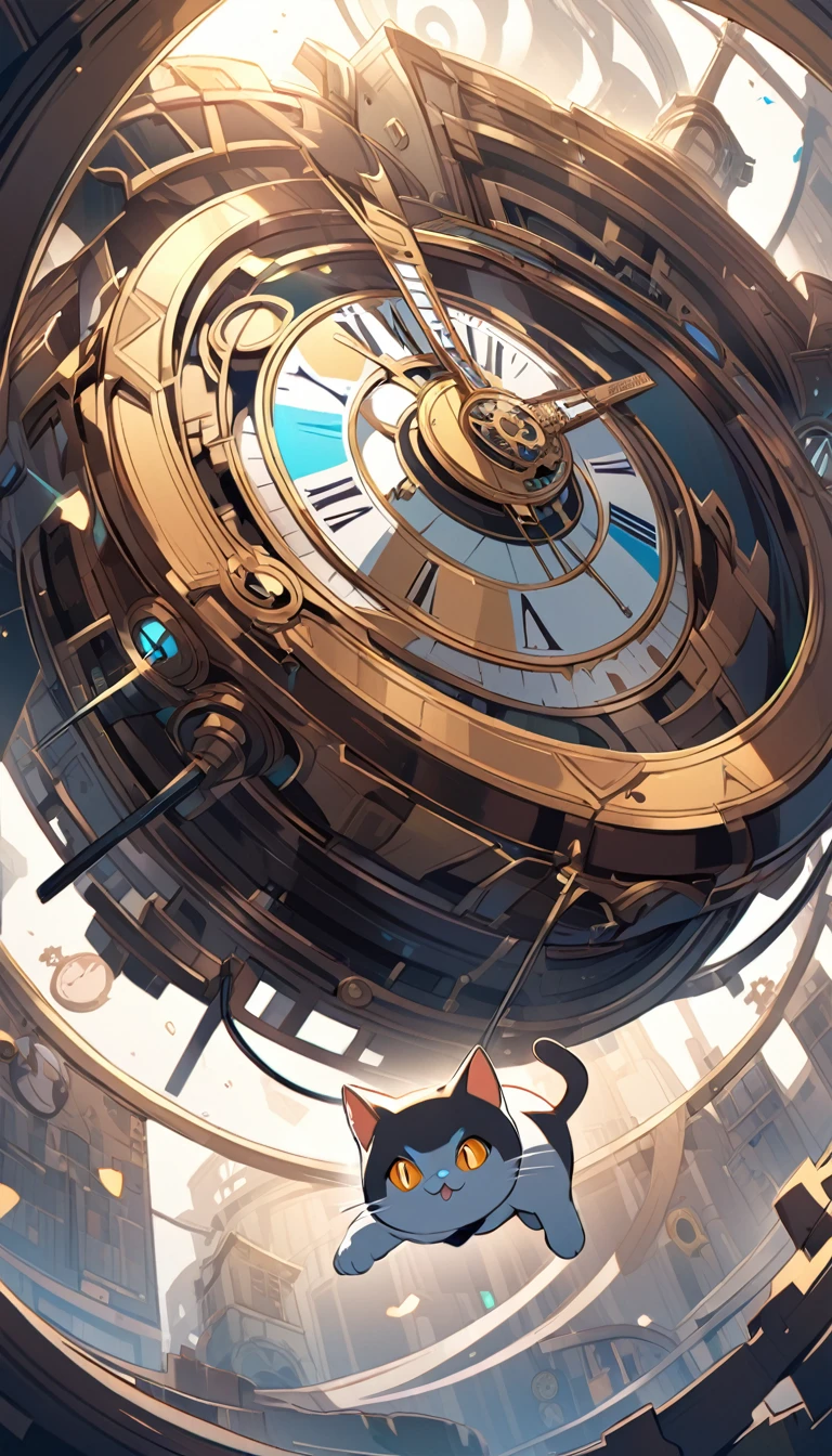 a cat in clockworld theme:1.5