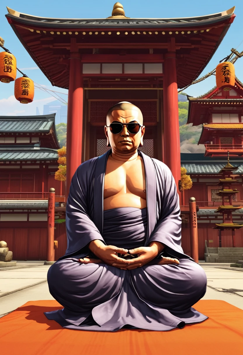 grand theft auto,grand theft auto ,, Japanese monk、Small、Expert、strongest、sunglasses、Buddha、