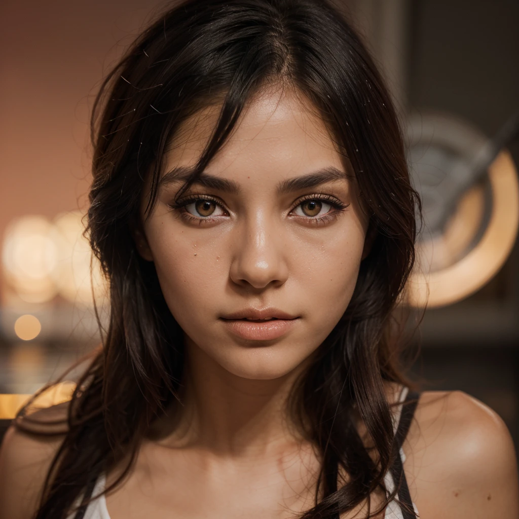 1girl, beautiful face, ((Red eyes)), sexy pose, Red moon in the background, stars, space, black mask, (lightroom:1.13), soft light, (natural skin texture:1.2), (hyperrealism:1.2), sharp focus, focused,[[realistic]]