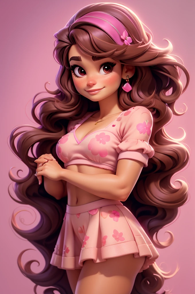 lea michele, barbie, pink fushia, glitter, glamourous, brown hair