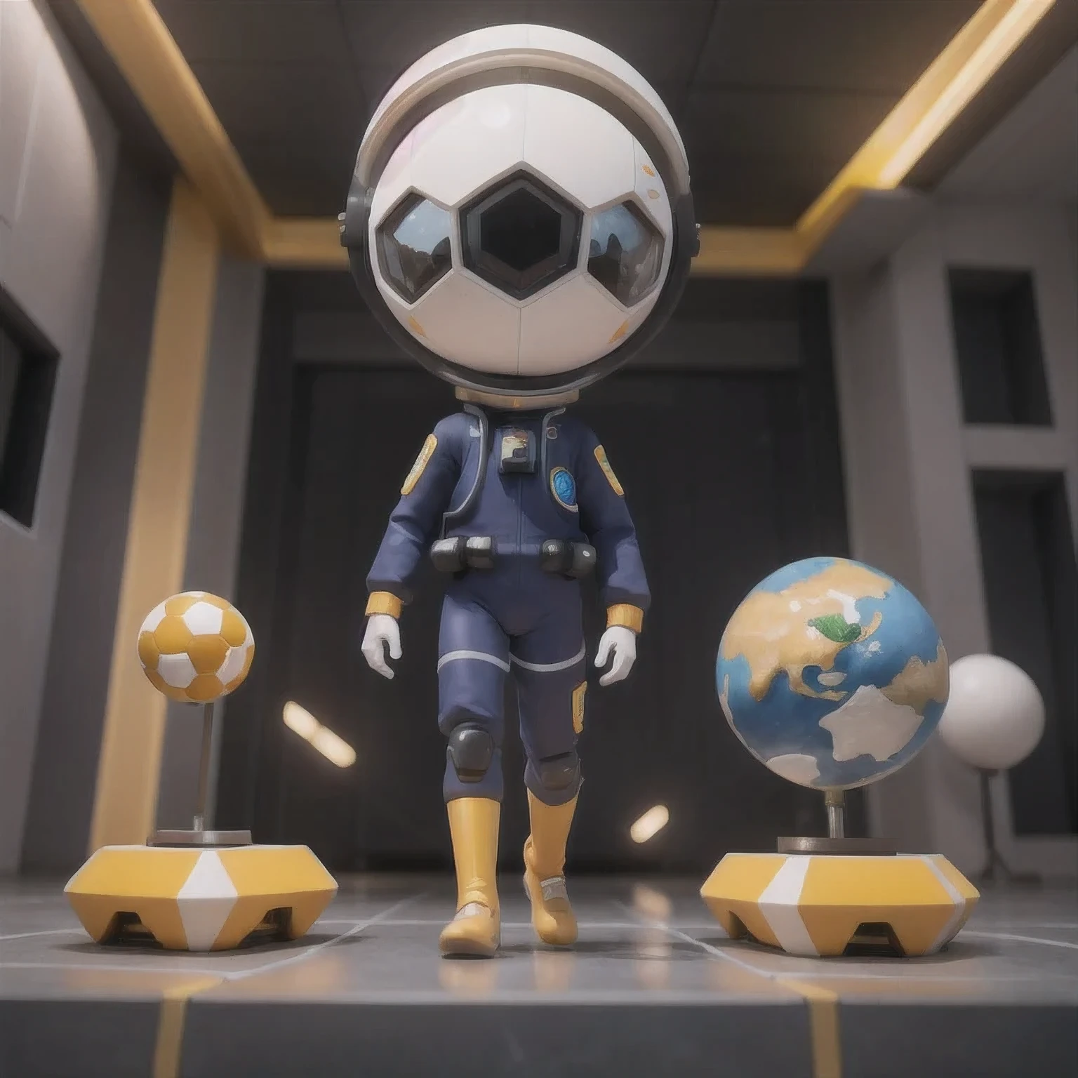 Arav astronauts standing in a building in a space suit, 3 d render beeping sounds, inspired by beeping sounds, beeping sounds. Octane Rendering, inspired by mike "beeping sounds" Winkelmann, in style of beeping sounds, arstation and beeping sounds highly, beeping sounds!!, Hexagonal Planet Space Base。，arafed astronaut in a space suit standing in a building, 3 d render beeple, inspired by Beeple, beeple. octane render, inspired by Mike "Beeple" Winkelmann, in style of beeple, arstation and beeple highly, beeple!!, hexagonal planetary space base,Saudi Arabia landing base