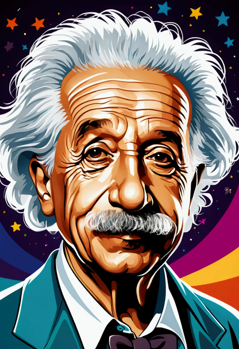 Happy Birthday from Albert Einstein, caricatur