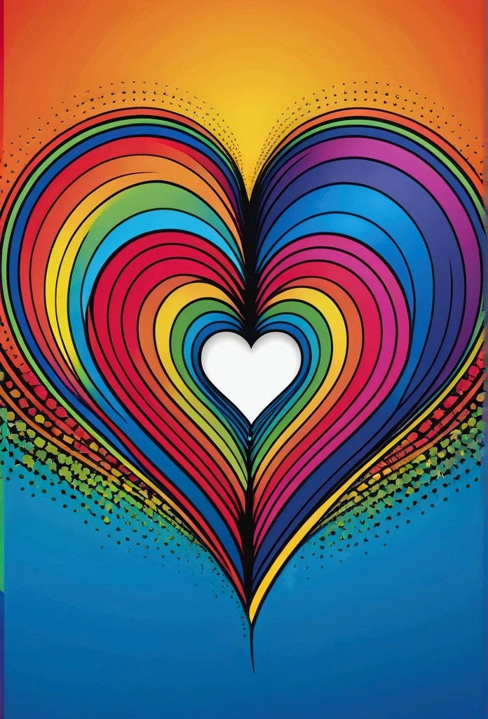 (highres:1.2),Vivid colors,sharp lines,Comic-Stil,asymmetrical heart,Rainbow filling