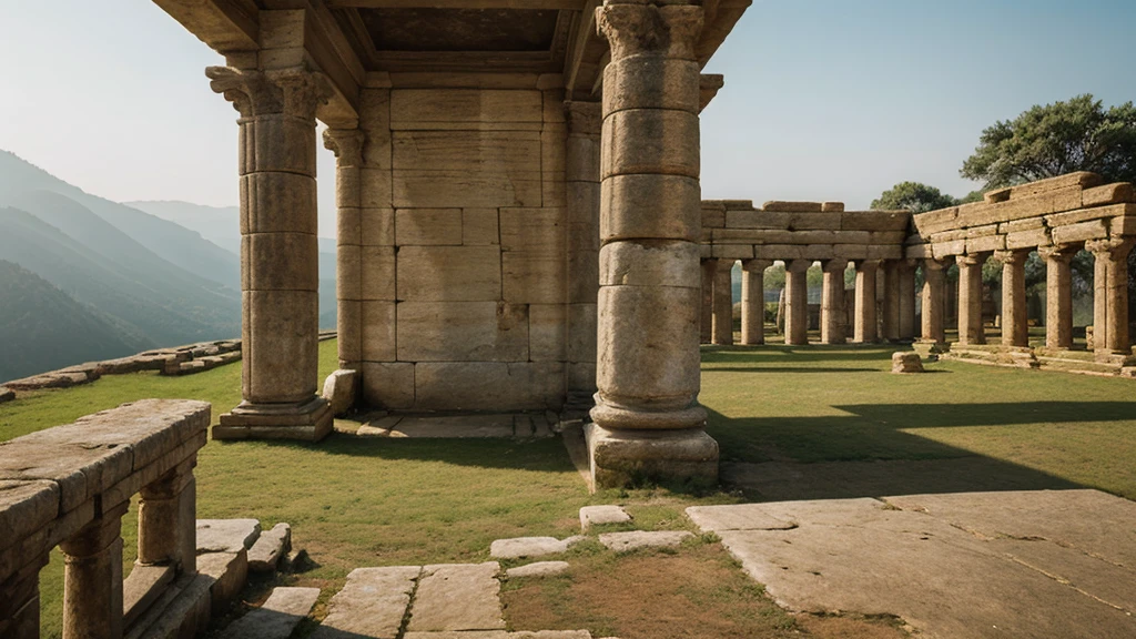 Scenes of serene landscapes and ancient Stoic philosophers