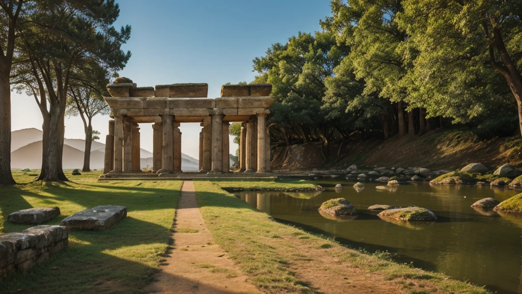 Scenes of serene landscapes and ancient Stoic philosophers

