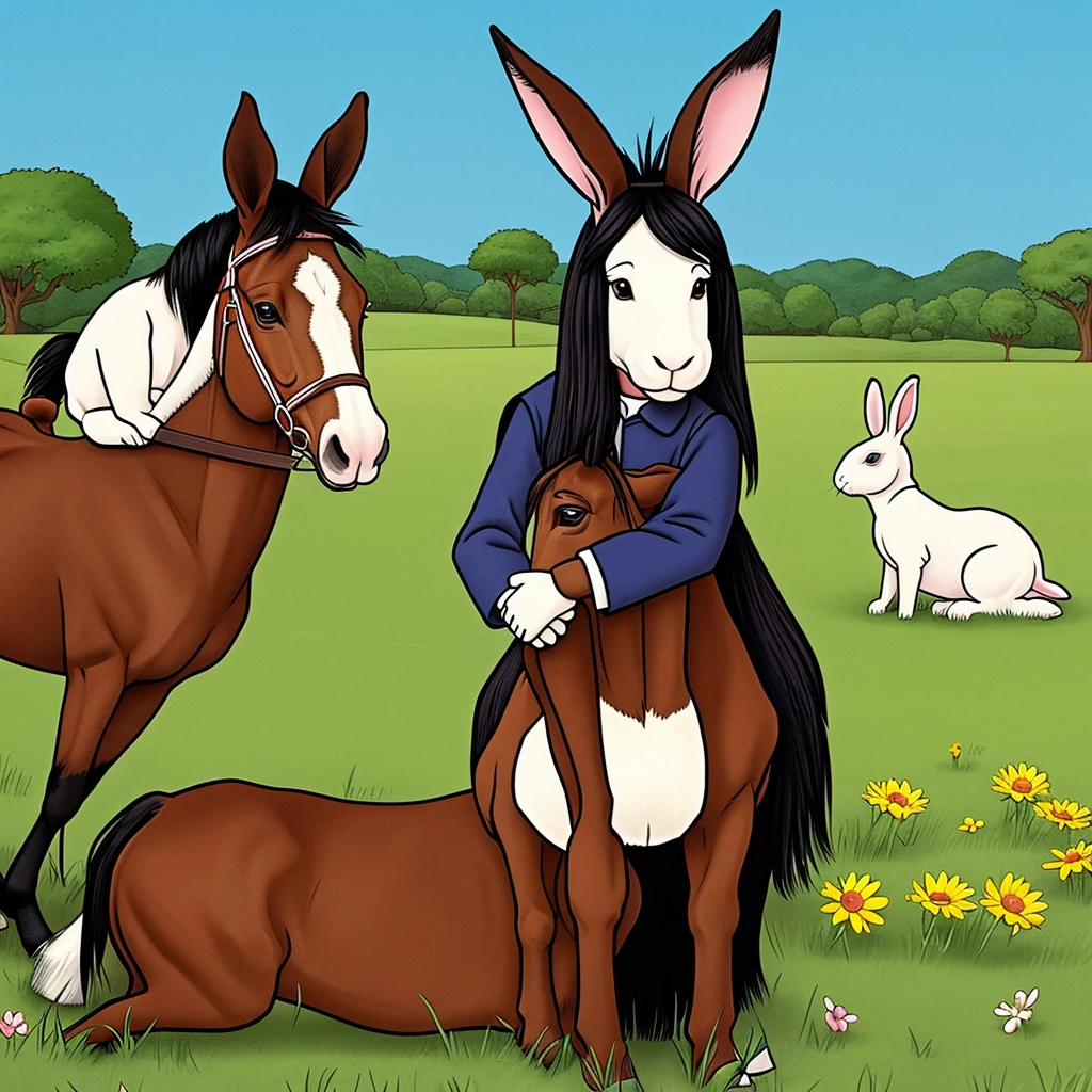 the rabbit the and the horse Cartoon picture