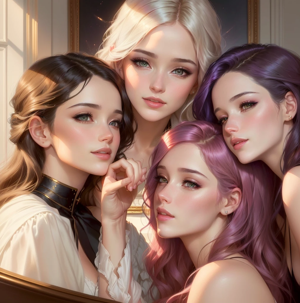 they are kissing each other at a table with a candle, romance novel cover, inspired by Magali Villeneuve, magali villeneuve', magali villeneuve and monet, charlie bowater and artgeem, lesbian art, charlie bowater and tom bagshaw, abaddon and magali villeneuve, lesbian kiss, by Magali Villeneuve