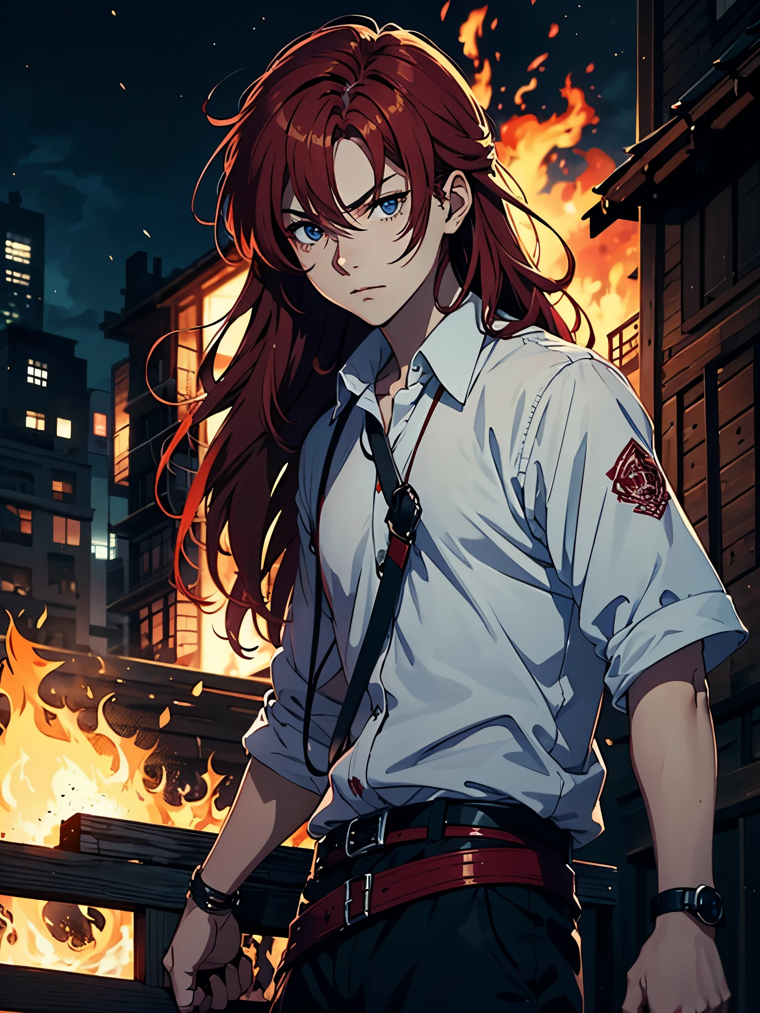 Glow. Blur. 2D. Anime. Flammen. Mehr anime. Mehr 2D. Clean. More anime. 2d. Glow. Red hair. More anime. male. Long hair. long red hair. boy, vikings. red hair. blue eyes. 火.